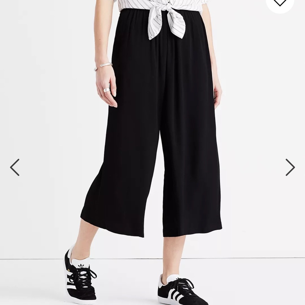 Madewell Huston Black Pull On Cropped Pants Size Small